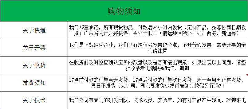 购物须知