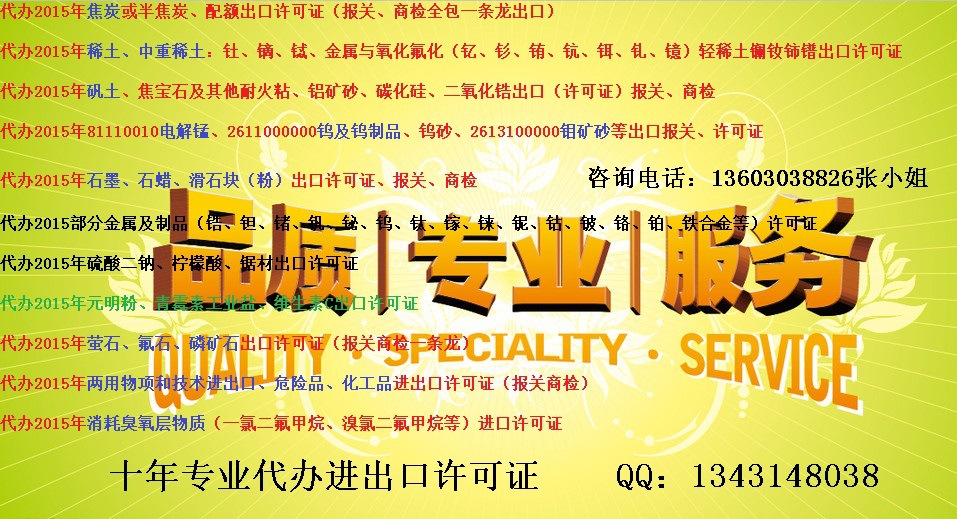 2015年出口许可证